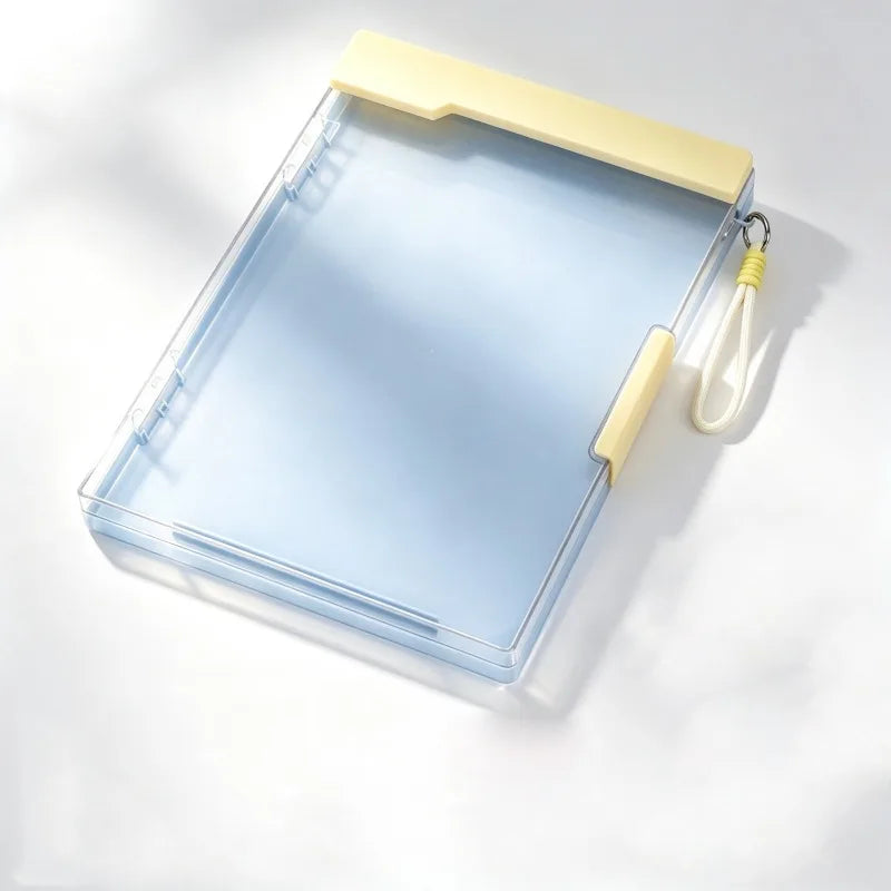 1 Pack Thickened ABS Storage Clipboard 13.3×9.88 Inch Portable Writing Board with Built-in Storage & Clear Lid, Multi-Color Document Holder