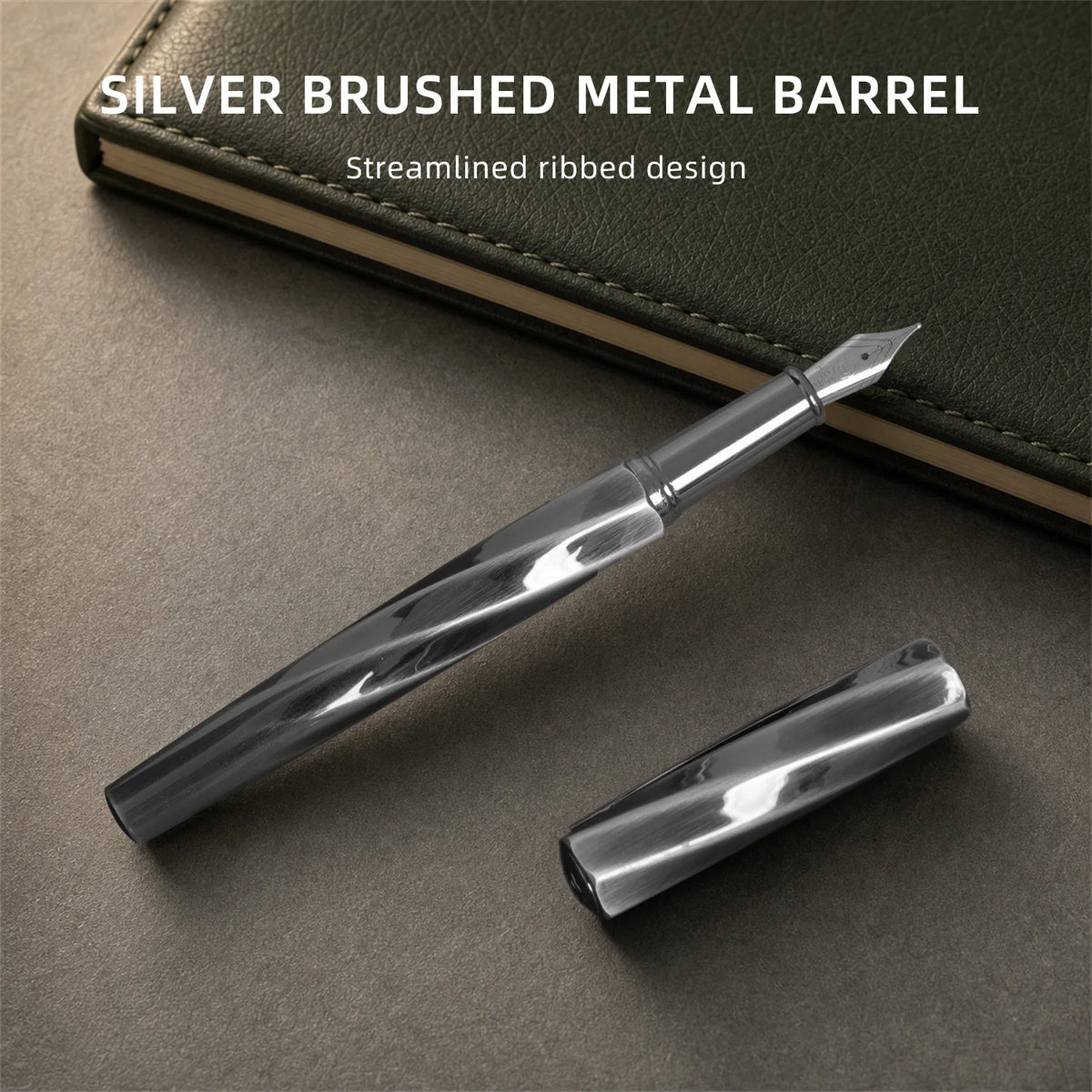 Hero E505A Fountain Pen Gift Set, Unique Twisted Spiral Streamline Barrel High Recognition, 0.5mm Gold Plated Iridium Nib Smooth Writing, Ergonomic Comfort Grip Anti-slip Texture