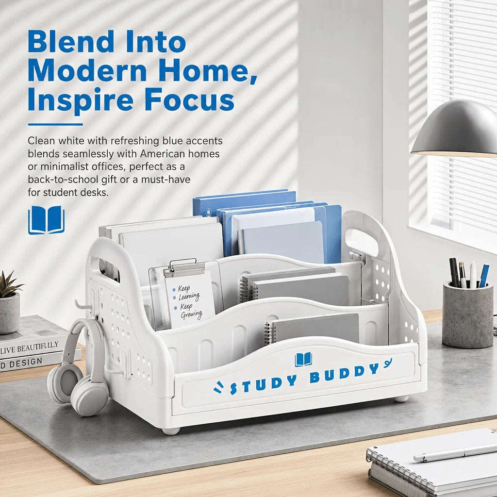 3-compartment desktop storage rack, new cute-style file basket, suitable for study rooms/offices, multi-functional desk organizer, bathroom storage rack, household organizer