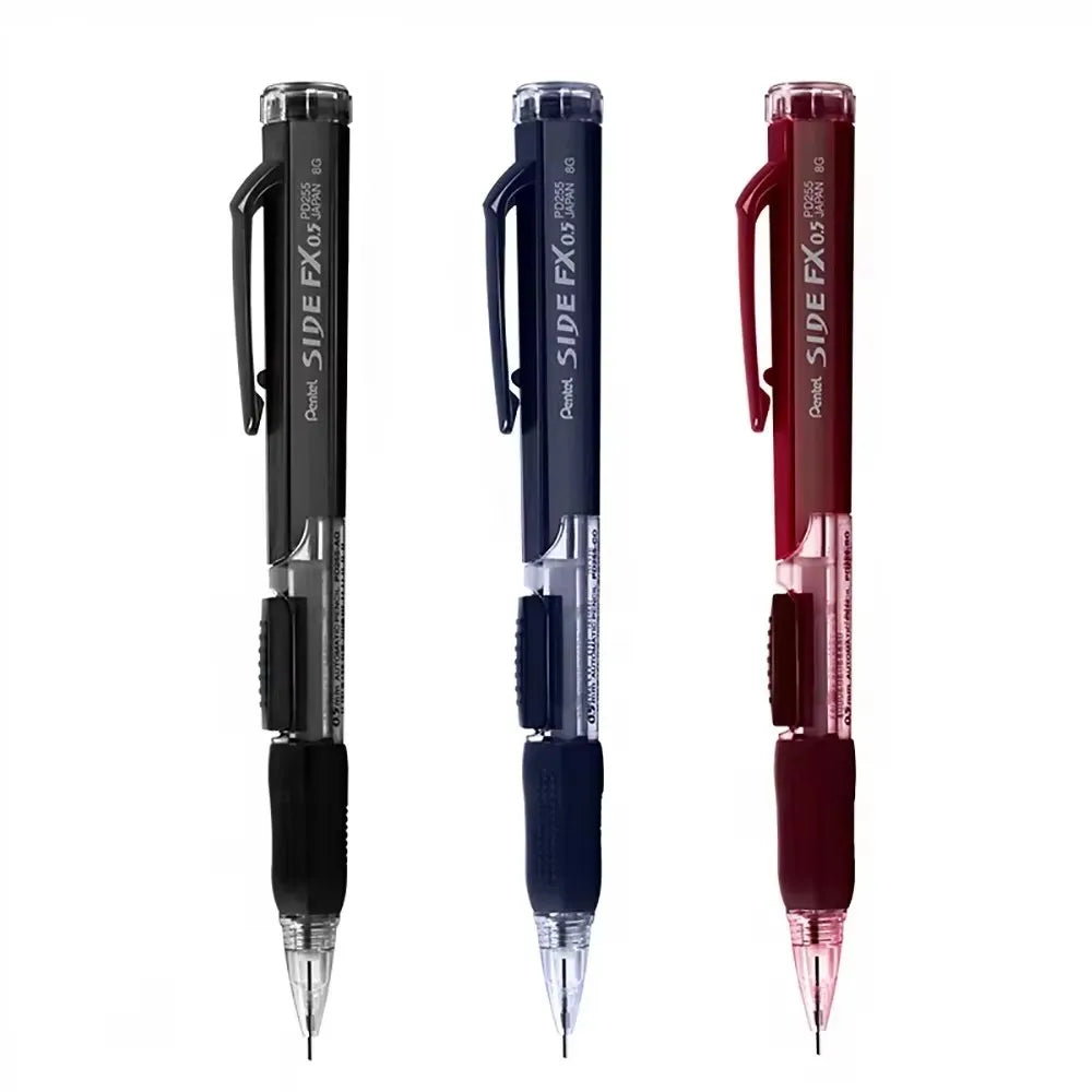 2Pcs Pentel PD255 Mechanical Pencils 0.5mm Side Extrusion Lead Eraser Head Retractable Classic Cute School Supplies Stationery Drawing Pencil Set