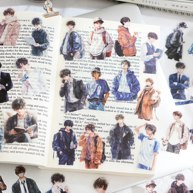 Mr Paper 120pcs/bag INS Handsome High School Boy Teenage Boy Theme Stickers Handbook DIY Phone Case Calendar Laotop Dairy Card