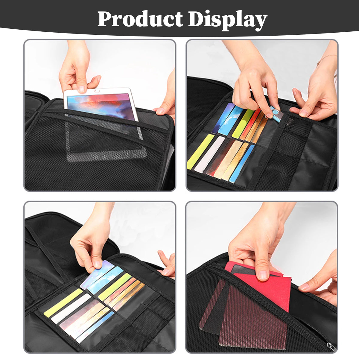 Document Bag with Water-Resistant Zipper Portable Travel Home Organizer Bag for Laptop Passport Certificates Cards