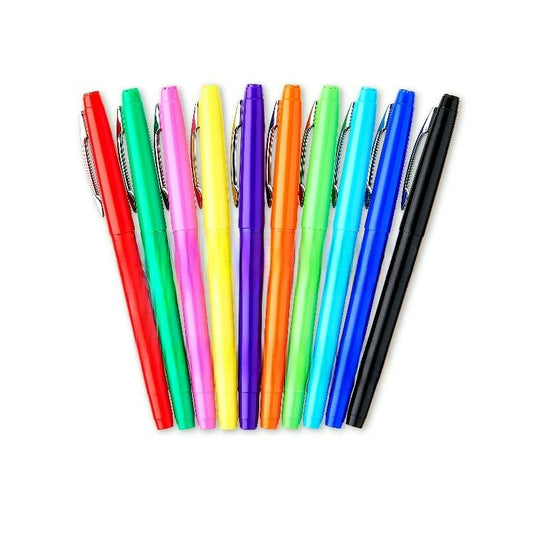 Felt Tip Pens, Ultra Fine Point, Assorted Ink Colors, 10 Count