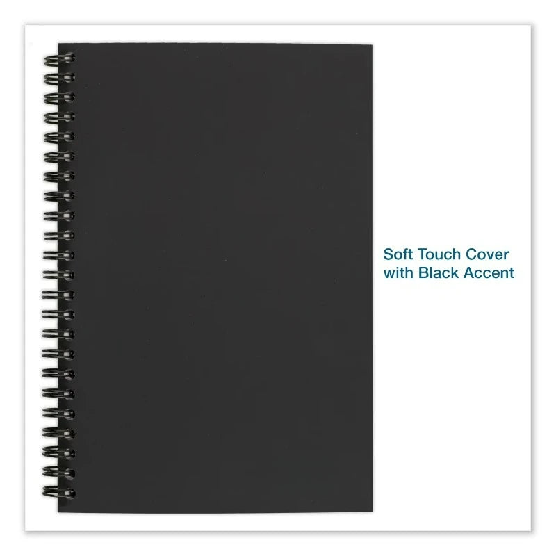 Wire bound Business Notebook, Wide/Legal Rule, Black Cover, 8" x 5", 80 Sheets