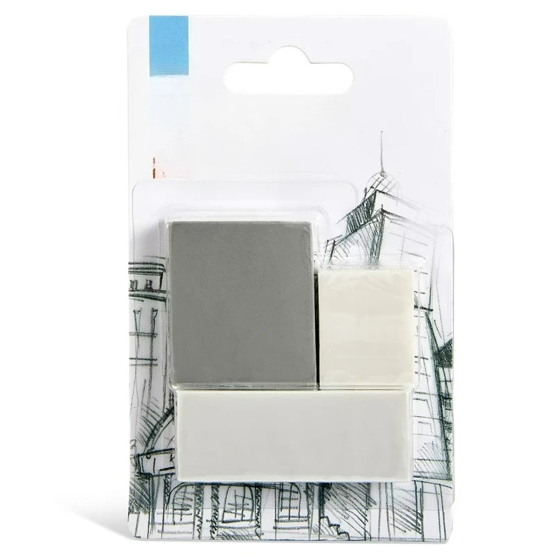 Assorted Erasers, Set of 3,Color Gray
