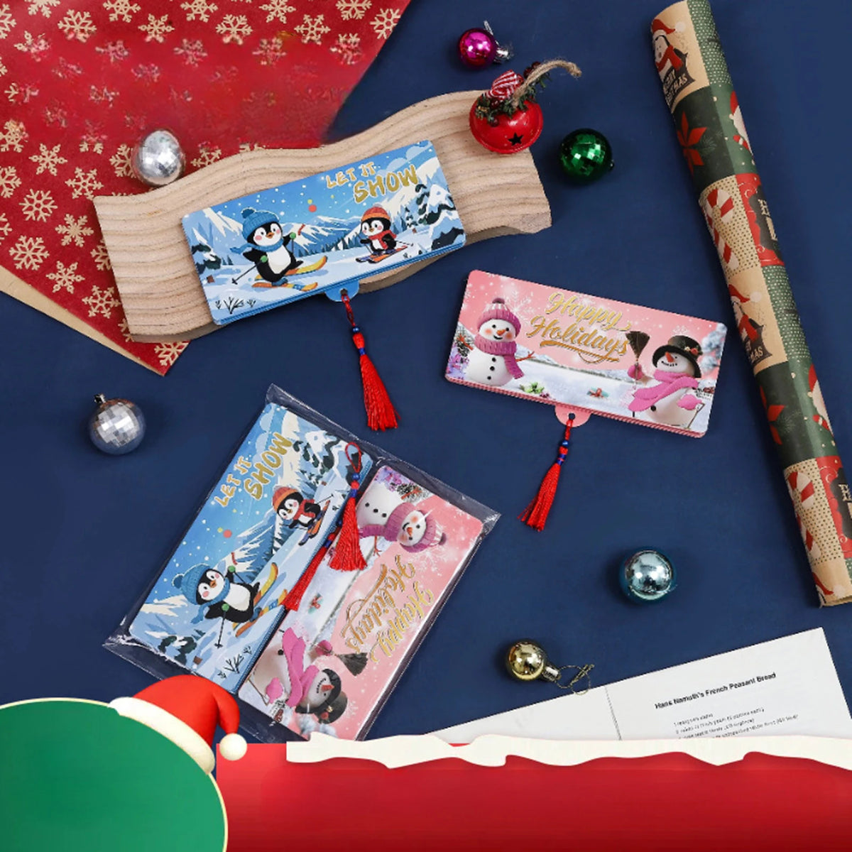 Christmas Cash Gift Envelope with Money Clip Christmas Surprise Card Holder Christmas Money Holder for Women Men Girls
