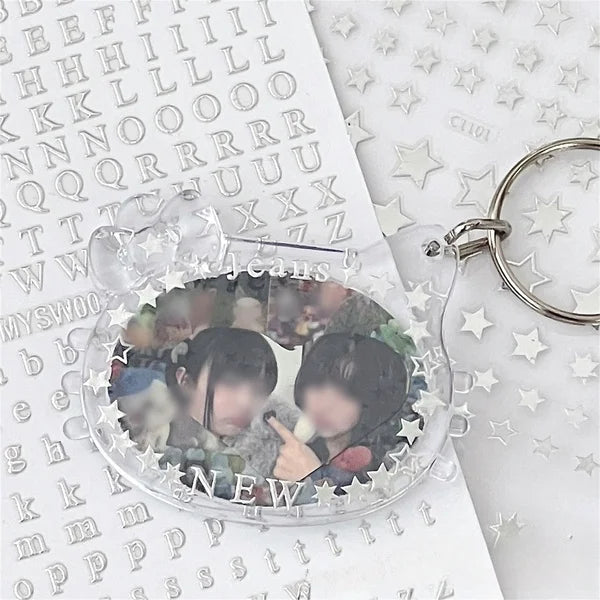 3Pcs Toploader Decorative Stickers Set - Silver Letters & Starburst Star Design Photocard Accessories for Fans, DIY Planner Scrapbook Stationery, Album Decoration Supplies