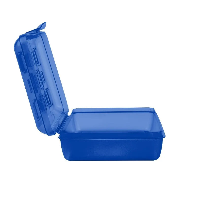 Small Pencil Box, Plastic Storage Case with Hinged Lid and Snap Latch, Portable Pencil Case Organizer for School, Crafts, and More, Blue Tint