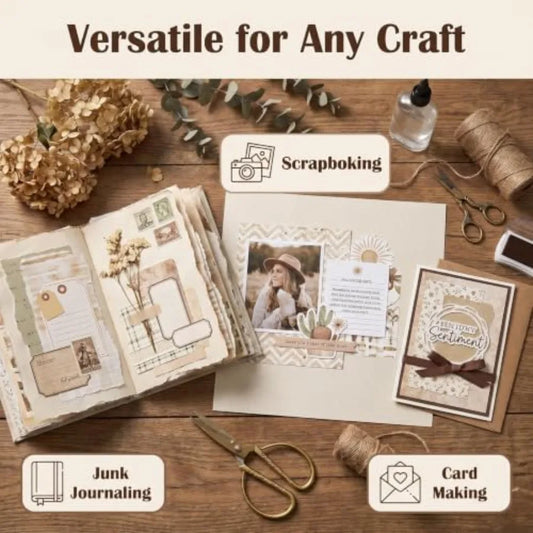 6x6in, 48 Sheets Double-Sided Patterned, Vintage Cardstock Bleed-Resistant For Inks and Glues, Folds And Tears Cleanly, Acid-Free
