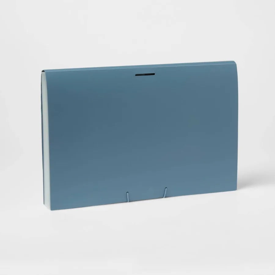 24 Pocket Legal Size Expanding File Folder, Slate Blue Accordion Paper Organizer for Documents and Paperwork