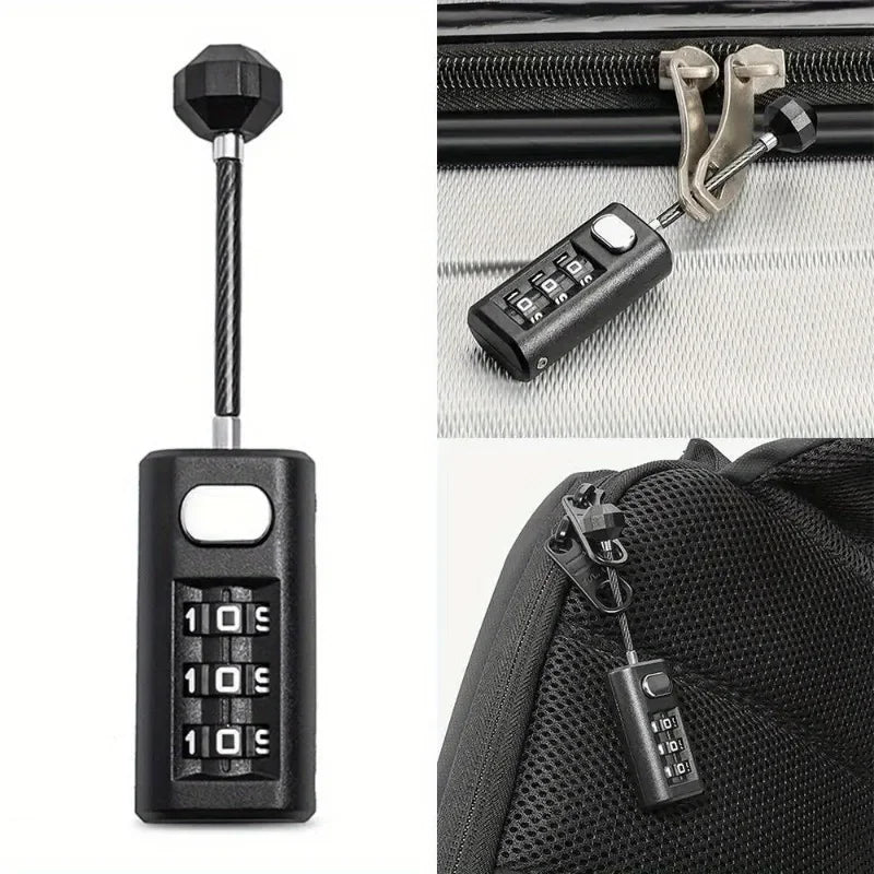 2Pcs/Lot Mini Lock Resettable Coded Lock Backpack Zipper Lock Luggage Padlock Dormitory Cabinet Lock 3 Digit Password Lock