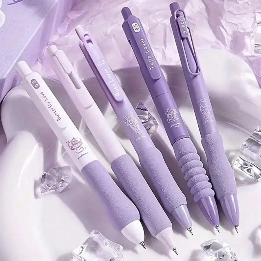 7pcs/Set St-Tip Push Pen & Pen Combination School Stationery Set Quick Drying And Brush Writing