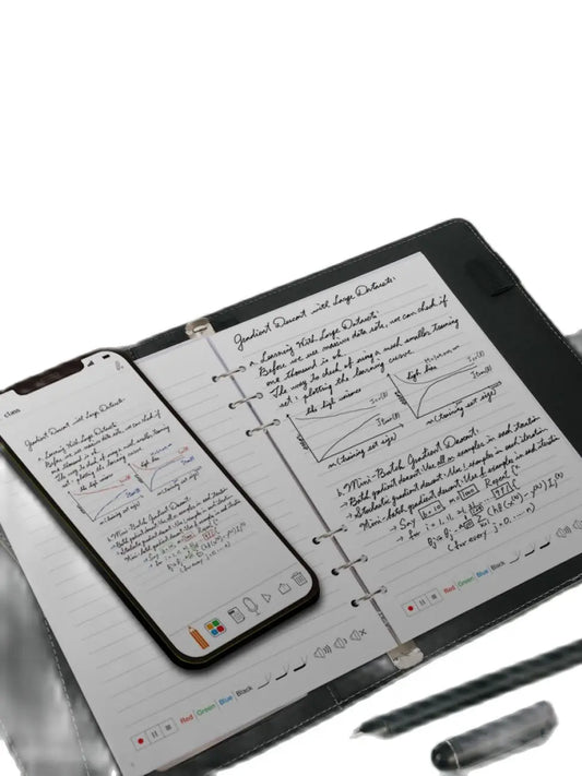 Smart Paper Notebook with Pen Loop, Cards Holder, Dot-coded Printed Pages Hand Writing Compatible with Ophaya SyncPen & App