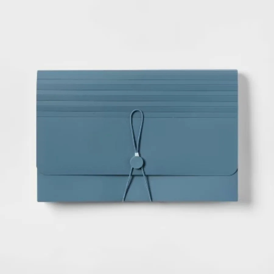 24 Pocket Legal Size Expanding File Folder, Slate Blue Accordion Paper Organizer for Documents and Paperwork