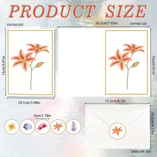 20 Sets Watercolor Wildflower Thank You Cards with Envelopes & Sealing Stickers, Assorted Minimalist Floral Greeting Note Cards, Gold Border Blank Inside Appreciation Cards for Wedding, Small Business Package Inserts, Bridal