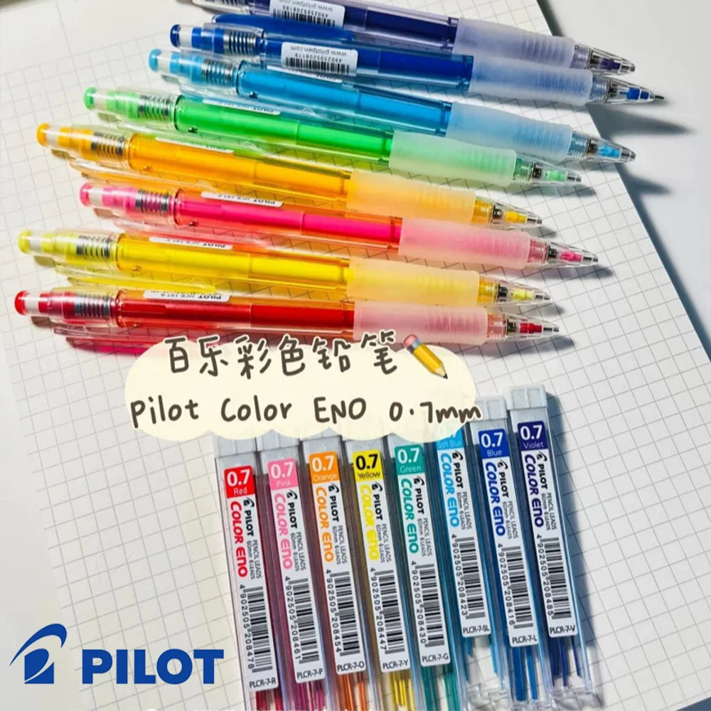 8pcs Japan PILOT Color Mechanical Pencil Set 0.7mm Color Lead HCR-197 Erasable Drawing Art Supplies Cute School Supplies Stationery