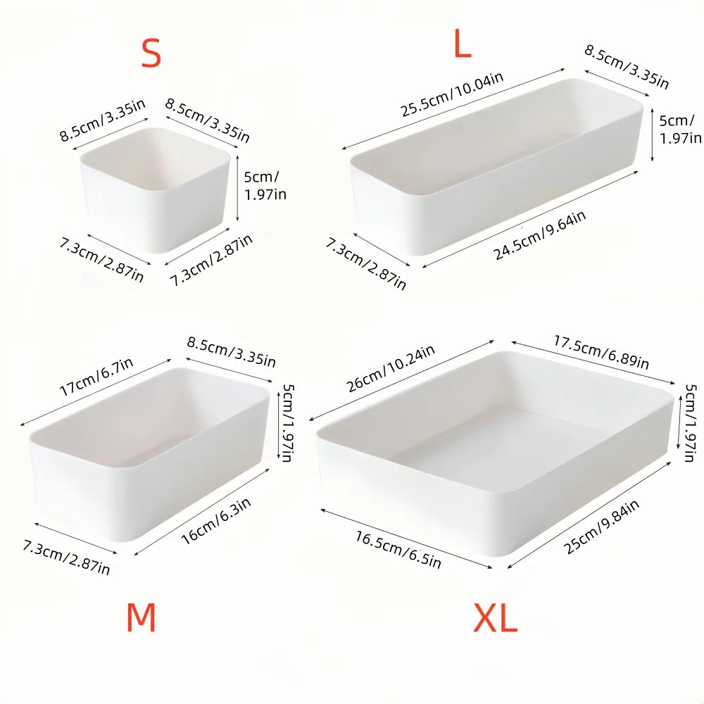 7pcs Set of Drawer Organizers, Designed to Separate Cosmetics And Skincare Products on Your Vanity, Suitable for Drawers of All Sizes, Desk & Drawer Organizer for Home Storage