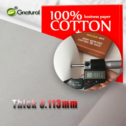 80gsm US 100% Cotton Paper Letter Size 8.5*11 Inch / 216*279mm, White Color, Starch-free, Waterproof, 120 Sheets MCYT015
