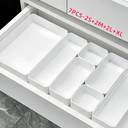 7pcs Set of Drawer Organizers, Designed to Separate Cosmetics And Skincare Products on Your Vanity, Suitable for Drawers of All Sizes, Desk & Drawer Organizer for Home Storage
