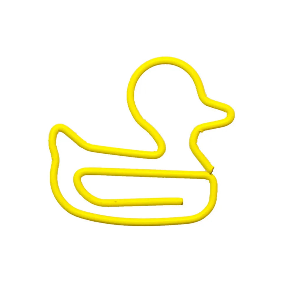 20Pcs/Box Cute Duck Animal Metal Bookmark Paper Clips For Book Marker Binder Photo Memo Clip Stationery School Supplies