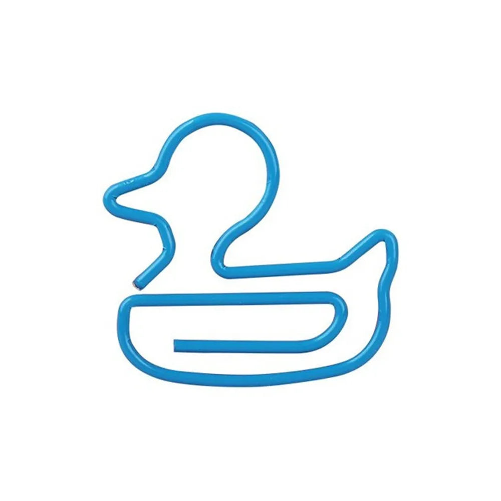 20Pcs/Box Cute Duck Animal Metal Bookmark Paper Clips For Book Marker Binder Photo Memo Clip Stationery School Supplies
