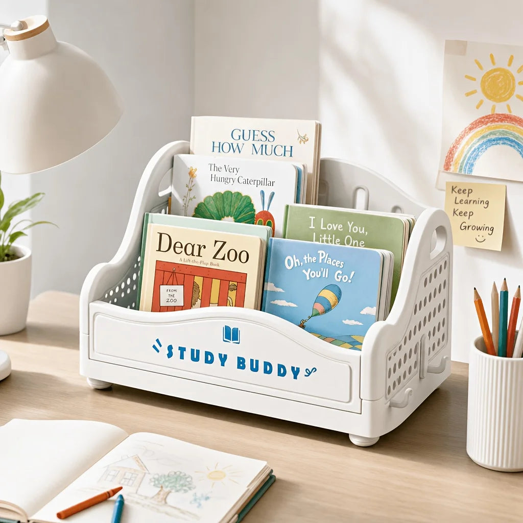 3-compartment desktop storage rack, new cute-style file basket, suitable for study rooms/offices, multi-functional desk organizer, bathroom storage rack, household organizer