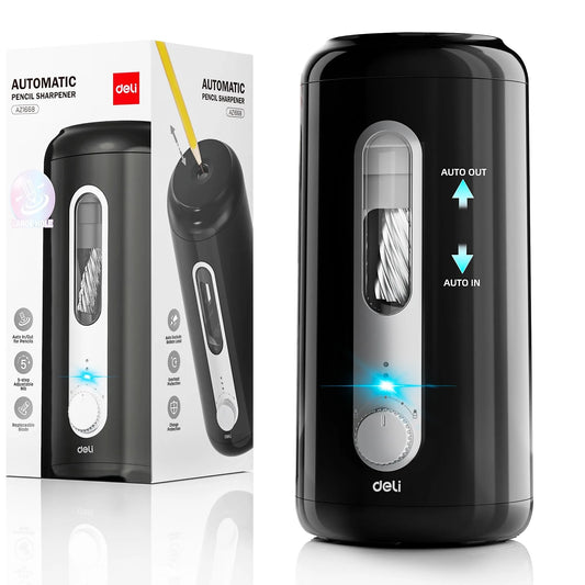 Deli Electric Pencil Sharpener Automatic USB Battery Operated 3 Modes Fast Sharp for Home Office School