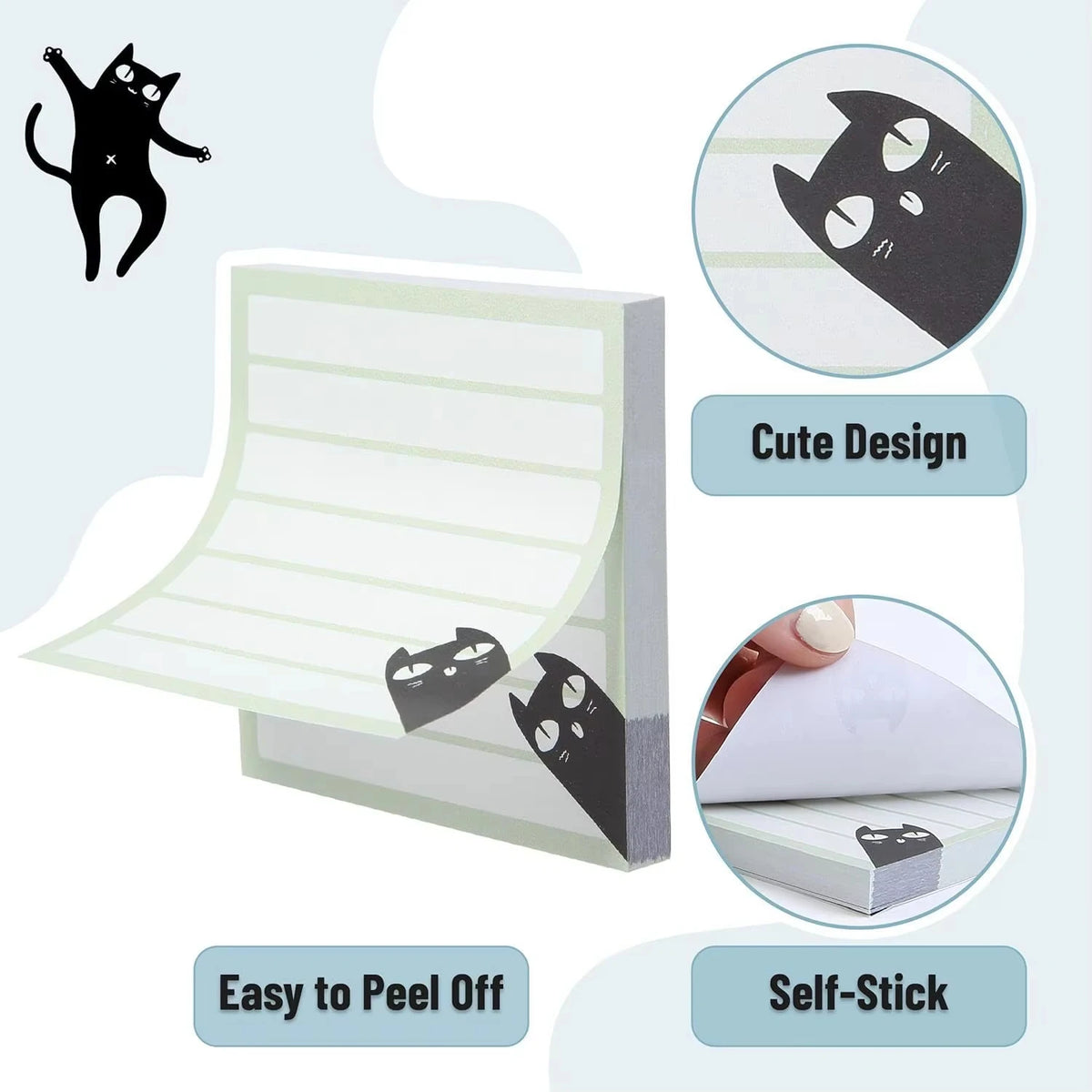 Sticky Notes, Creative Cartoon Memo Pads, Fridge Message Notes, Reusable Journal Stickers, Cute Office School