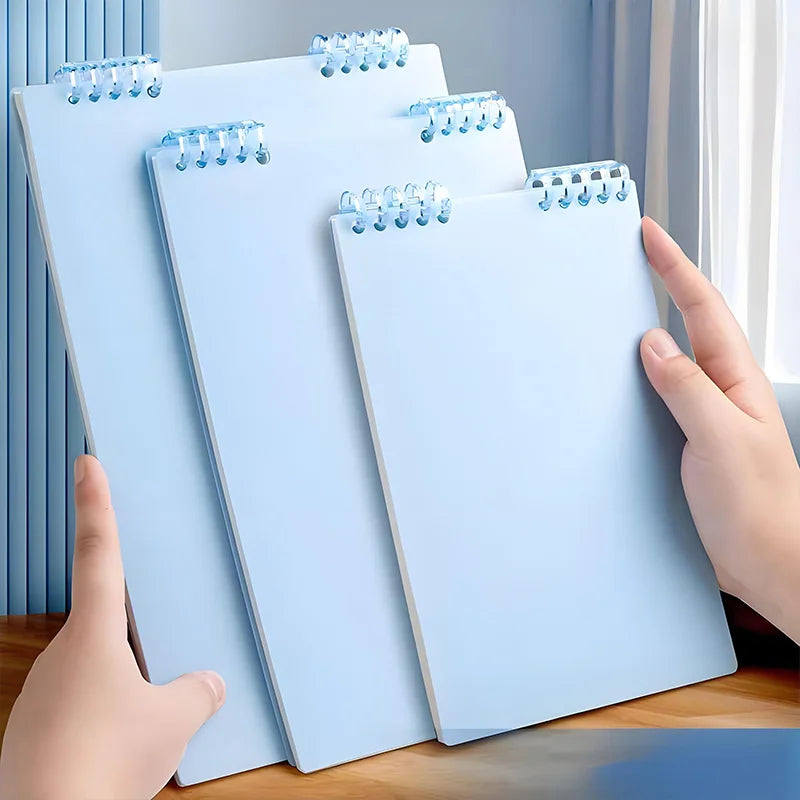Top-Flip Loose-Leaf Notebook – Wooden, 360° Flipping, Double-Sided No Ink Leakage, Office Essential