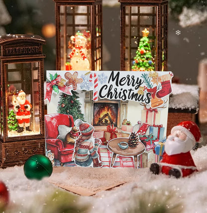 A5 Christmas Theme Sticker Book PET Material Pre-cut Model Retro Style Diary Decoration Base Material