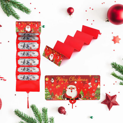 Christmas Cash Gift Envelope with Money Clip Christmas Surprise Card Holder Christmas Money Holder for Women Men Girls