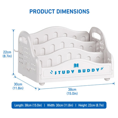3-compartment desktop storage rack, new cute-style file basket, suitable for study rooms/offices, multi-functional desk organizer, bathroom storage rack, household organizer