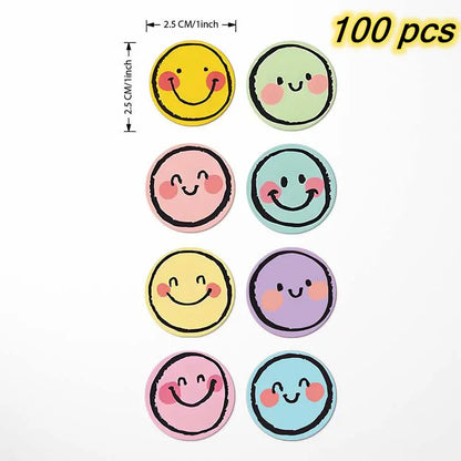 100-500Pcs Cute Kids Reward Stickers Self-Adhesive Thank You Sealing Labels Teacher Classroom Stationery DIY Gift Packaging Game Tags