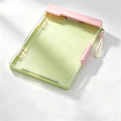 1 Pack Thickened ABS Storage Clipboard 13.3×9.88 Inch Portable Writing Board with Built-in Storage & Clear Lid, Multi-Color Document Holder