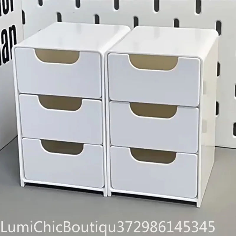 3‑Tier Multifunctional Desk Organizer With Drawers Large Capacity Desktop Storage Box For Makeup Jewelry Cosmetic Vanity Counter Organizer