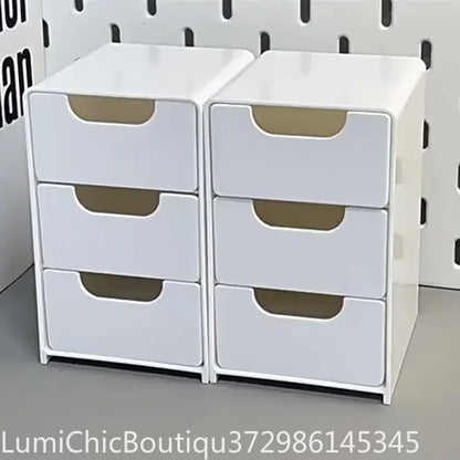 3‑Tier Multifunctional Desk Organizer With Drawers Large Capacity Desktop Storage Box For Makeup Jewelry Cosmetic Vanity Counter Organizer