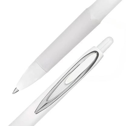 Retractable Gel Pens, Medium Point, 0.7mm, White Barrel, Black Ink, 4 Count
