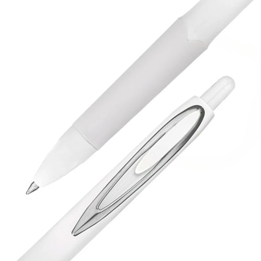 Retractable Gel Pens, Medium Point, 0.7mm, White Barrel, Black Ink, 4 Count