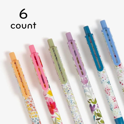 6pk Ballpoint Pens Black Ink Laguna Bountiful Bouquet