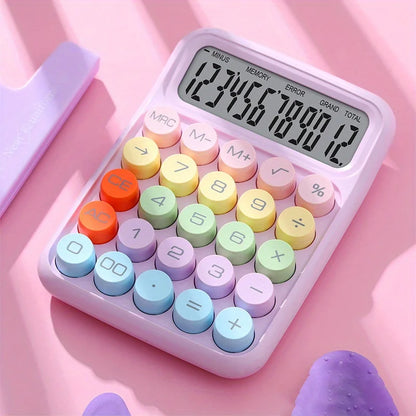 1pc 12-Digit Large Display Dopamine Calculator, Made Of High-Quality Material, Mechanical Keyboard, Suitable For School, Office, Retail