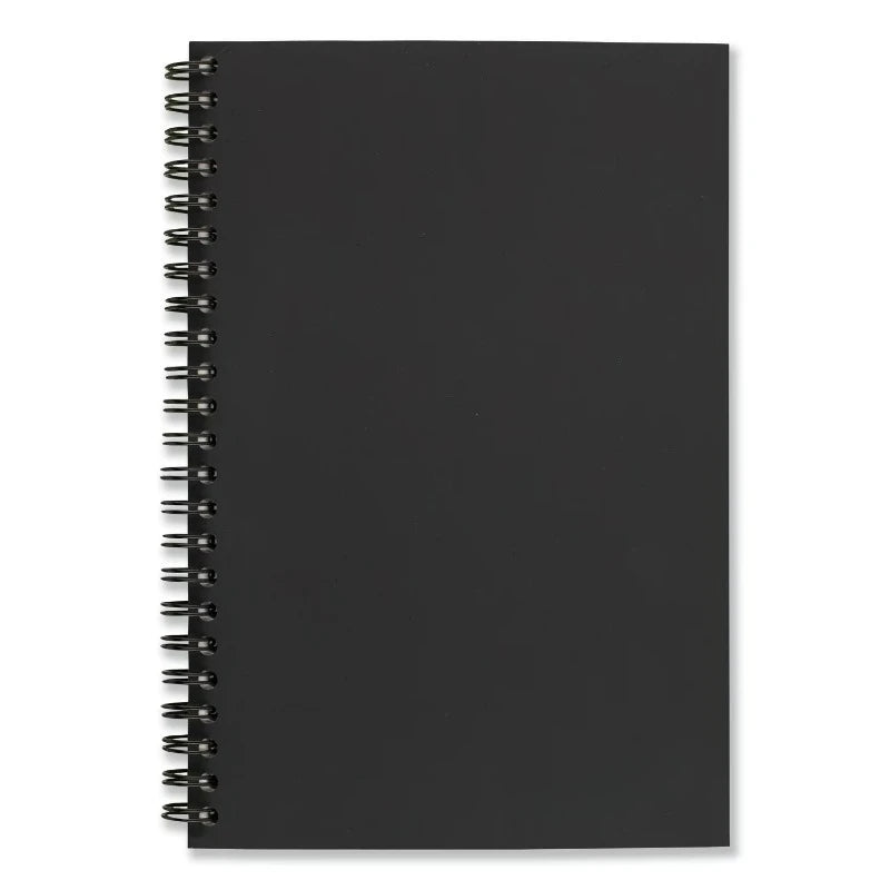 Wire bound Business Notebook, Wide/Legal Rule, Black Cover, 8" x 5", 80 Sheets
