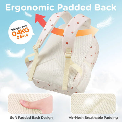 3Pcs Set Backpack for Girls Large Capacity Lightweight School W/Lunch Box and Pencil Case Crossbody Bag