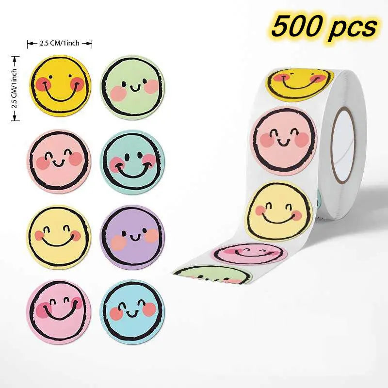 100-500Pcs Cute Kids Reward Stickers Self-Adhesive Thank You Sealing Labels Teacher Classroom Stationery DIY Gift Packaging Game Tags