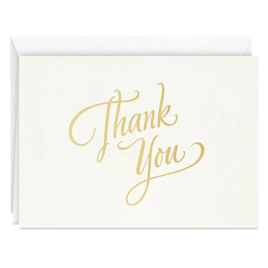 Thank-You Notes (Gold Script on Ivory), Pack of 10