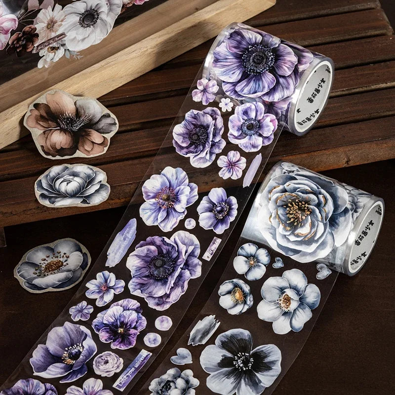 50mm*2m PET Plant Large petals tape Sticker Decorative collage Adhesive Diy Scrapbooking hand made Masking tape
