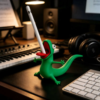 Funny Lizard Pen Holder, Cute 3D Printed Desk Organizer, Novelty Pen Rest for Office & Home, Unique Gift for Coworkers