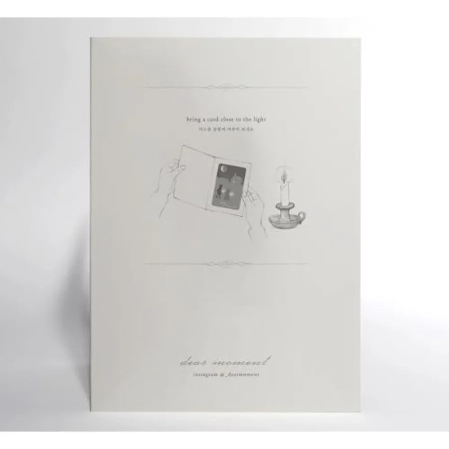 Reveal Card "",Angel Lighting Candle Illustration, Vintage Holiday Greeting Card with Envelope