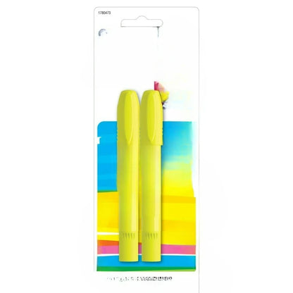 Gel Highlighters, Bullet Tip, Fluorescent Yellow, 2 Count