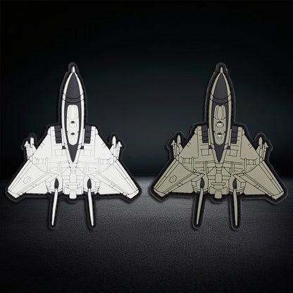 Fighter Jet Shaped PVC Morale Patch Hook & Loop Military Aircraft Patches For Backpack Clothing