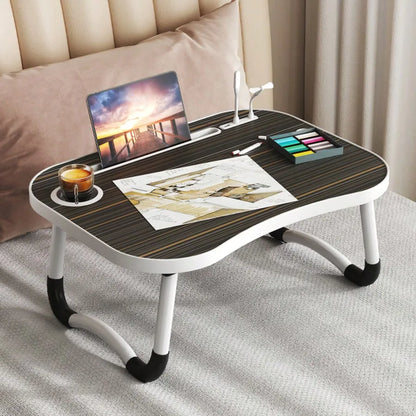 DYJ DAYIKA-S Portable Laptop Desk, With Card Slots And Cup Holders, A Folding Desk. Strong, Stable, Space-Saving, Suitable For Laptop Use On Bed, Simple Dining, Painting, Design, Etc.